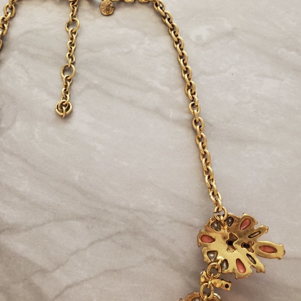 ✨ J.Crew Pink Rhinestone Crystal Cluster Stacked Statement Necklace ✨ - Picture 11 of 16